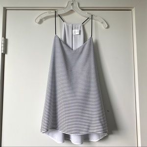 Express black and white striped racerback tank top